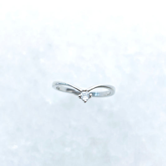 White Topaz V Ring