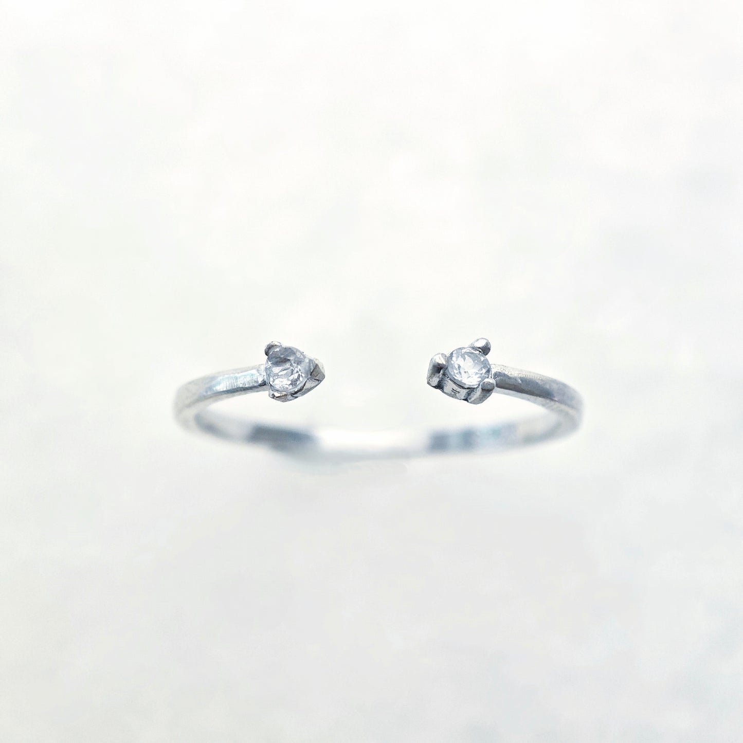 White Topaz Open Ring