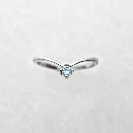 Blue Topaz V Ring